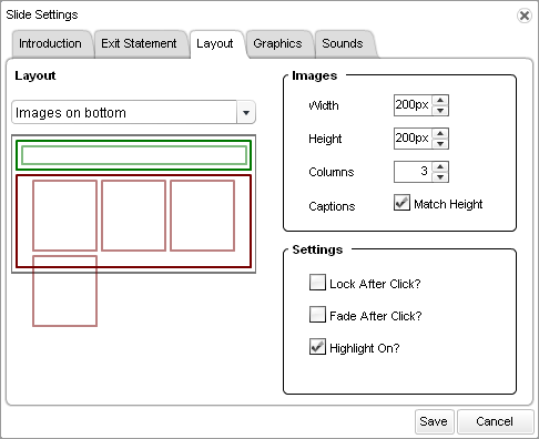 Layout tab
