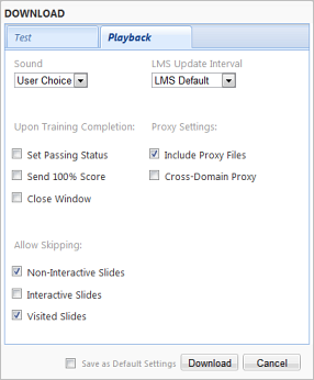 Playback tab