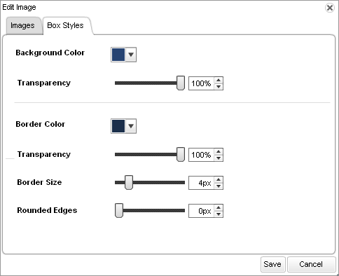 Box Styles tab