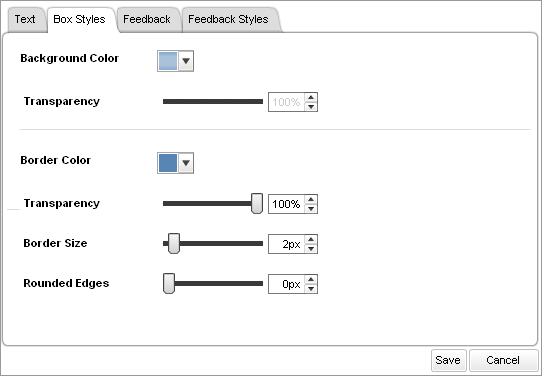 Box Styles tab