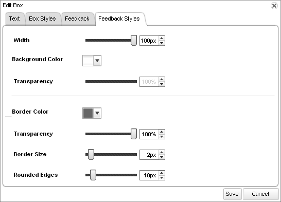 Feedback Styles tab