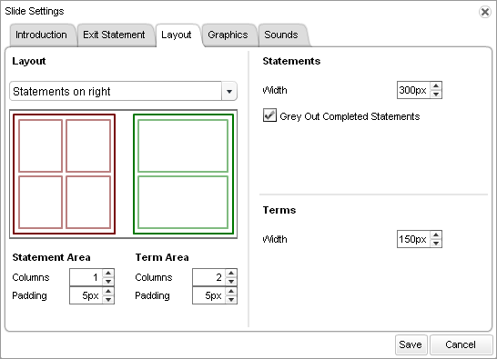 Layout tab