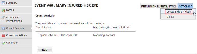 Create Incident Flash