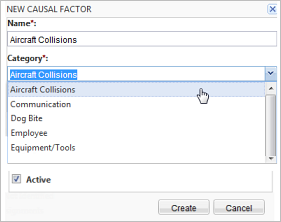 Creating a custom causal factor