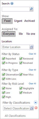 Filter options