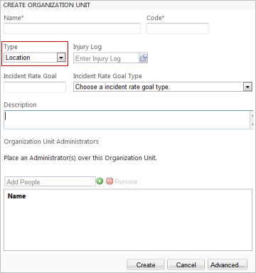 Creating a location record