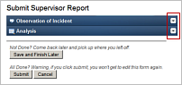 Supervisor Report in collapsed state