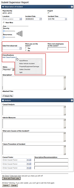 IMS Supervisor Report Form