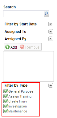 Filter by type