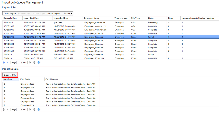 Checking import status