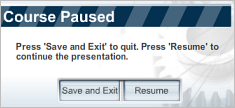 Course paused window