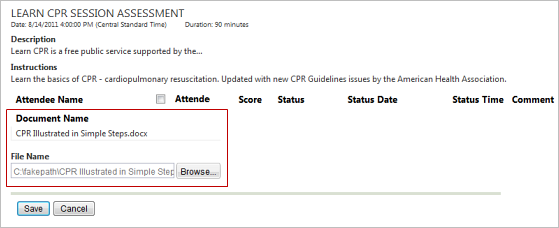 Offline training associate document