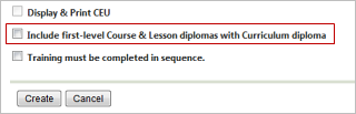 First-level couse and lesson diplomas option