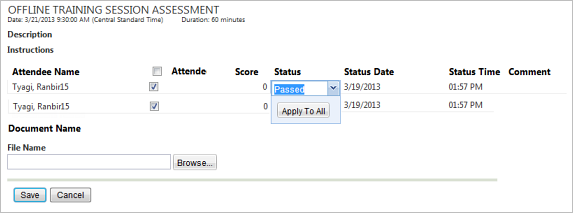Session assessment
