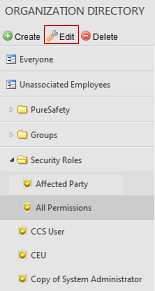 Security role edit
