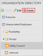 Deleting a group
