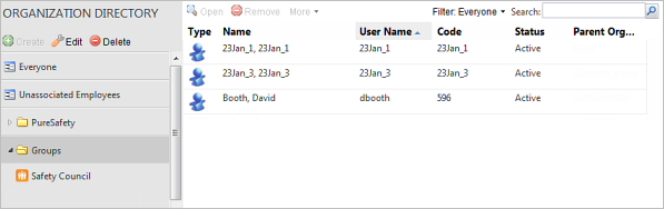 Editing a group