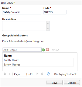 Editing a group