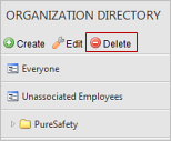 Deleting an organization unit