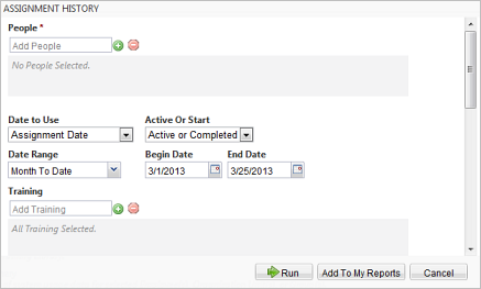 Defining report parameters