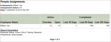 People Assignments Report